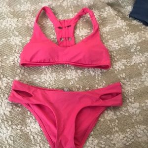 Becca Pink 2-pc swim suite-small